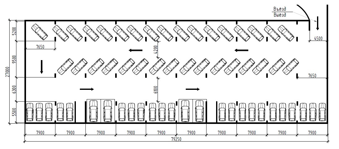 Схема парковки автомобилей на стоянке