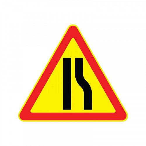 Временный знак 1.20.2 &amp;quot;Сужение дороги справа&amp;quot;